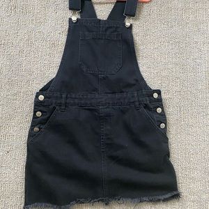 Black Denim Overall Dress